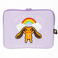 Load image into Gallery viewer, Plushie Dreadfuls Anxiety Rabbit Plush Zip Tablet Sleeve - Mysterious
