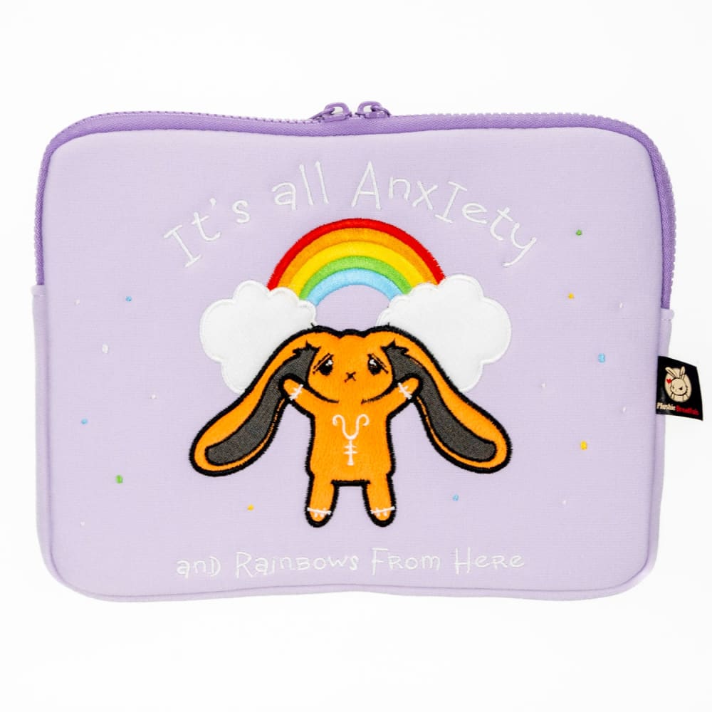 Plushie Dreadfuls Anxiety Rabbit Plush Zip Tablet Sleeve - Mysterious