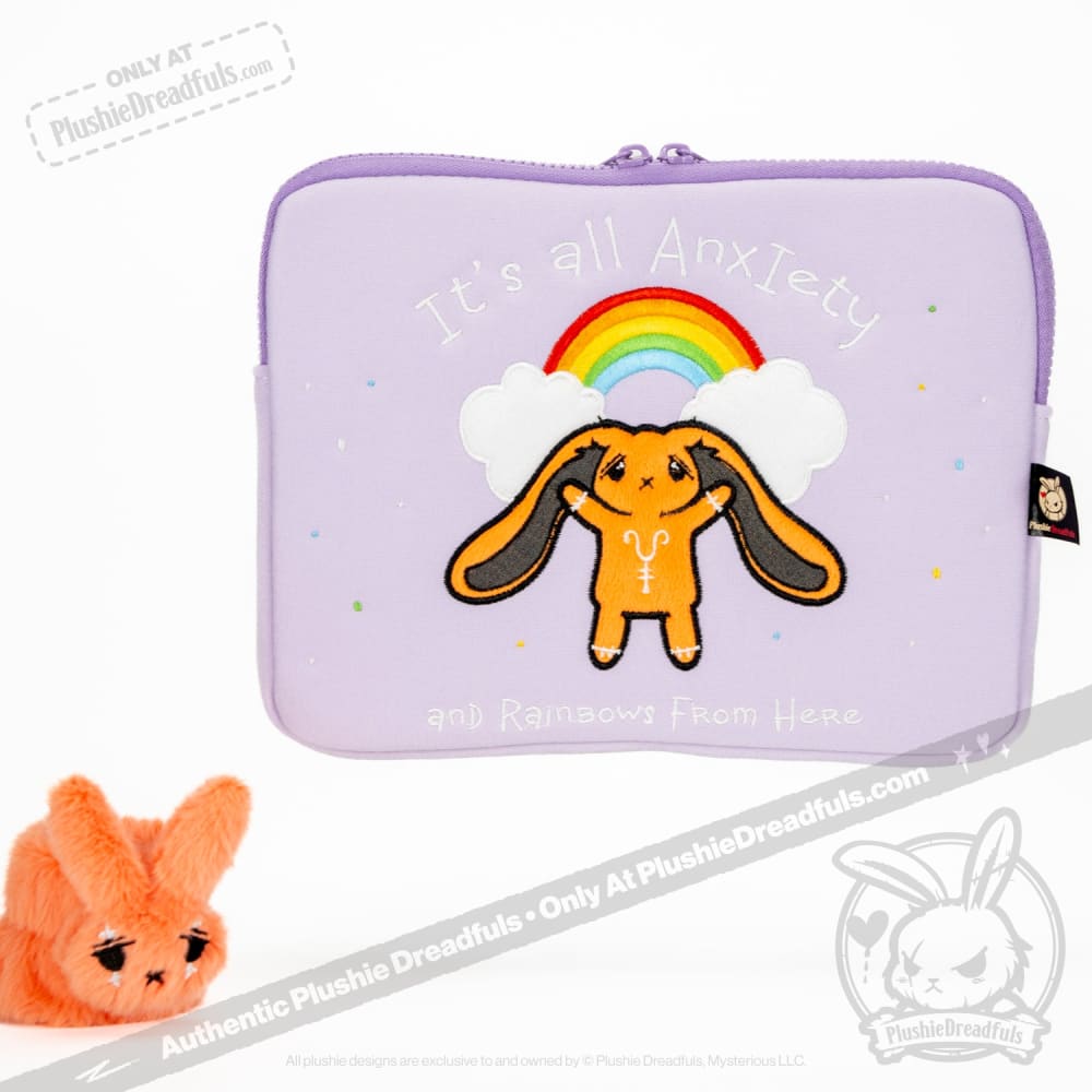 Plushie Dreadfuls Anxiety Rabbit Plush Zip Tablet Sleeve - Mysterious