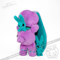 Load image into Gallery viewer, Plushie Dreadfuls - Anxiety Rabbit (PURPLE TEAL Limited Edition) - Plush Stuffed Animal plush
