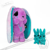 Load image into Gallery viewer, Plushie Dreadfuls - Anxiety Rabbit (PURPLE TEAL Limited Edition) - Plush Stuffed Animal plush
