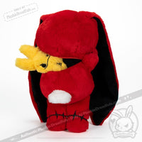 Load image into Gallery viewer, Plushie Dreadfuls Anxiety Rabbit Red ’Pressure’ Edition Plush Stuffed Animal toy
