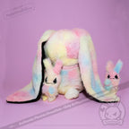 Plushie Dreadfuls - Anxiety Rabbit Tie Dye Limited Edition - Plush Stuffed Animal plush