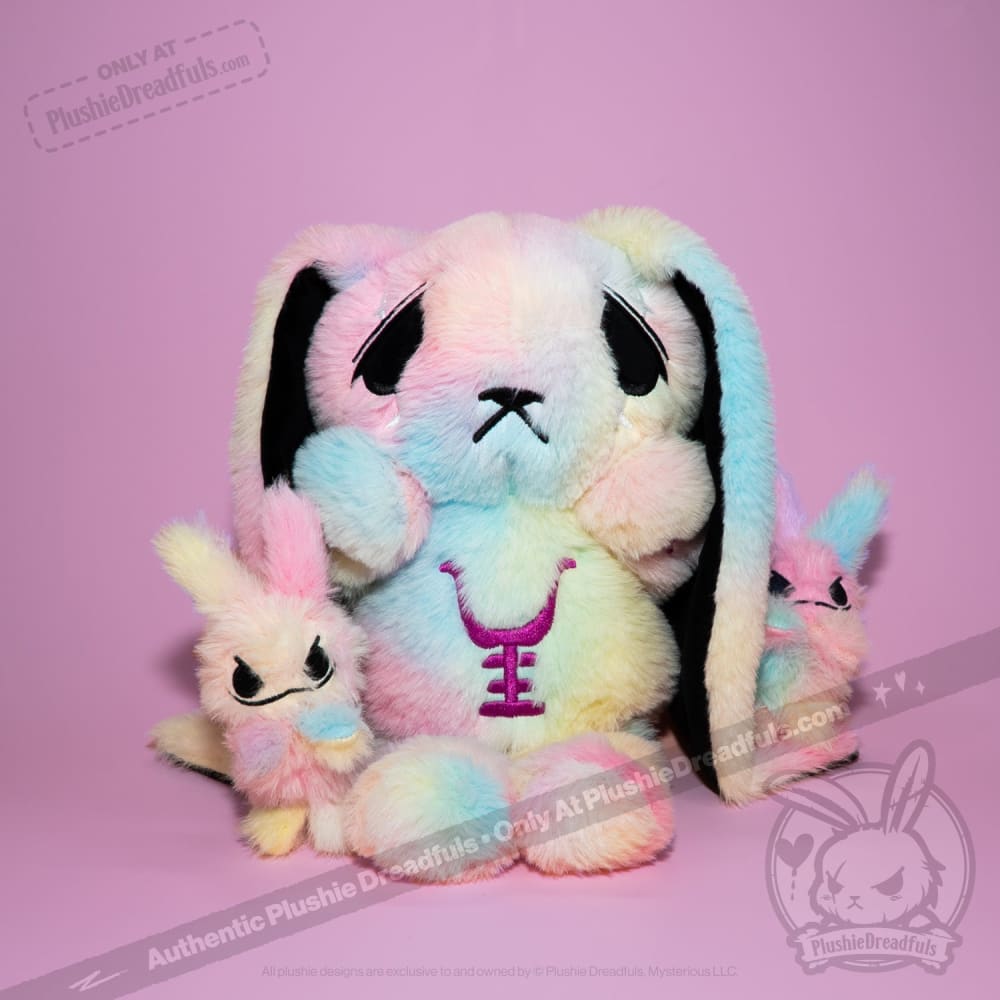 Plushie Dreadfuls - Anxiety Rabbit Tie Dye Limited Edition - Plush Stuffed Animal plush