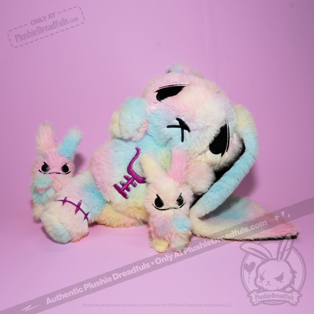 Plushie Dreadfuls - Anxiety Rabbit Tie Dye Limited Edition - Plush Stuffed Animal plush