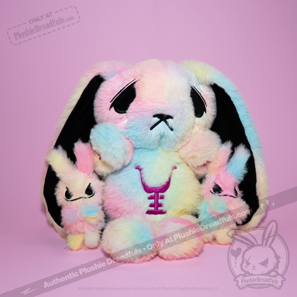 Plushie Dreadfuls - Anxiety Rabbit Tie Dye Limited Edition - Plush Stuffed Animal plush