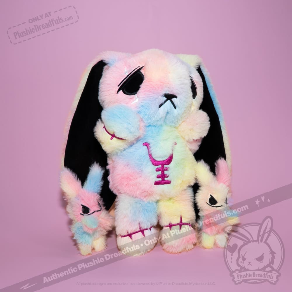 Plushie Dreadfuls - Anxiety Rabbit Tie Dye Limited Edition - Plush Stuffed Animal plush
