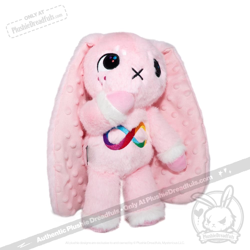 Plushie Dreadfuls - Autism Spectrum Rabbit Pink Edition - Plush Rabbit Stuffed Animal plush