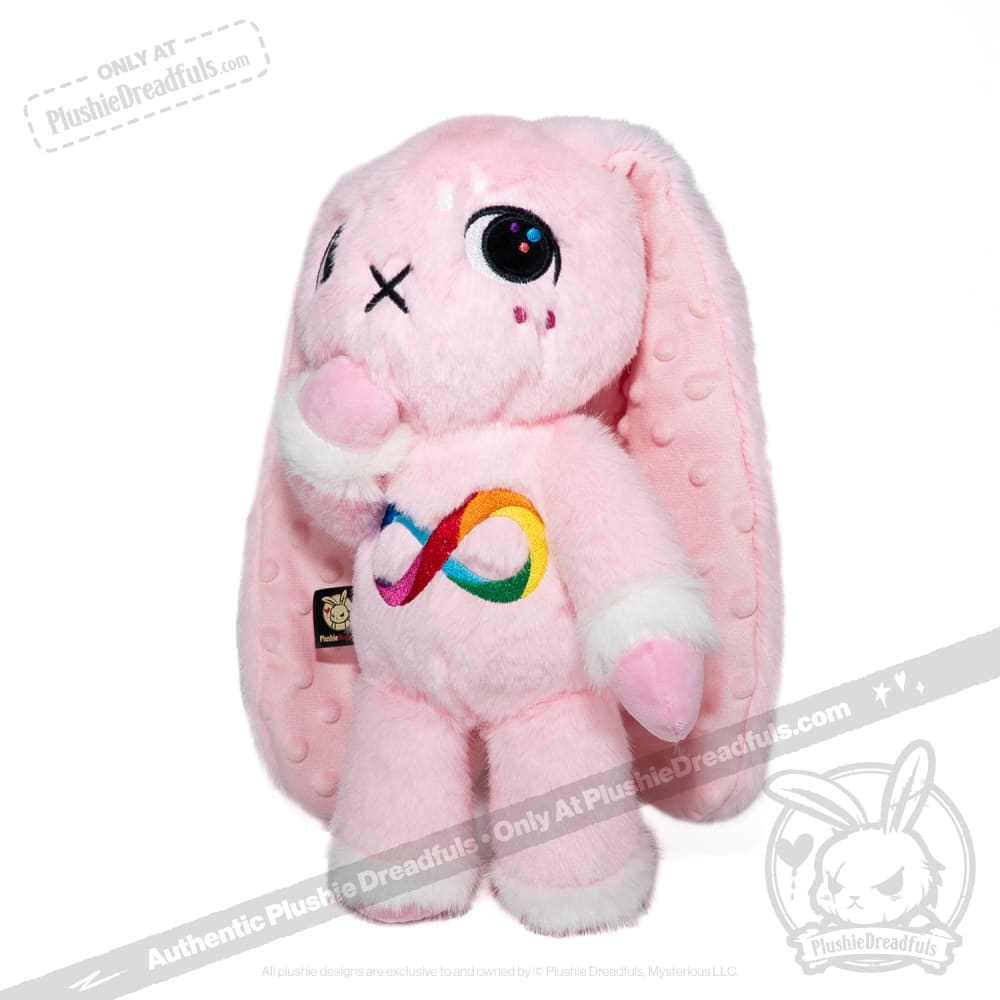 Plushie Dreadfuls - Autism Spectrum Rabbit Pink Edition - Plush Rabbit Stuffed Animal plush