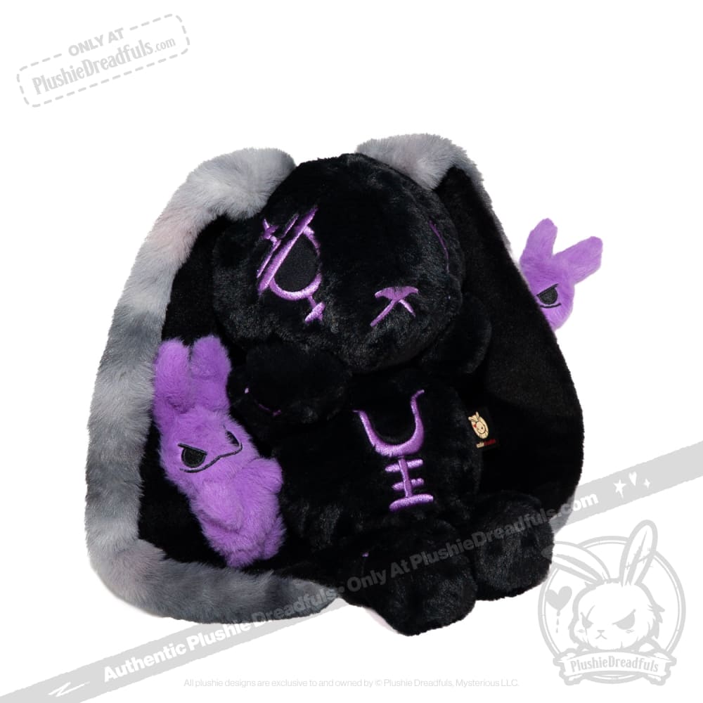 Plushie Dreadfuls - Black and Purple Anxiety Rabbit - Plush Stuffed Animal plush