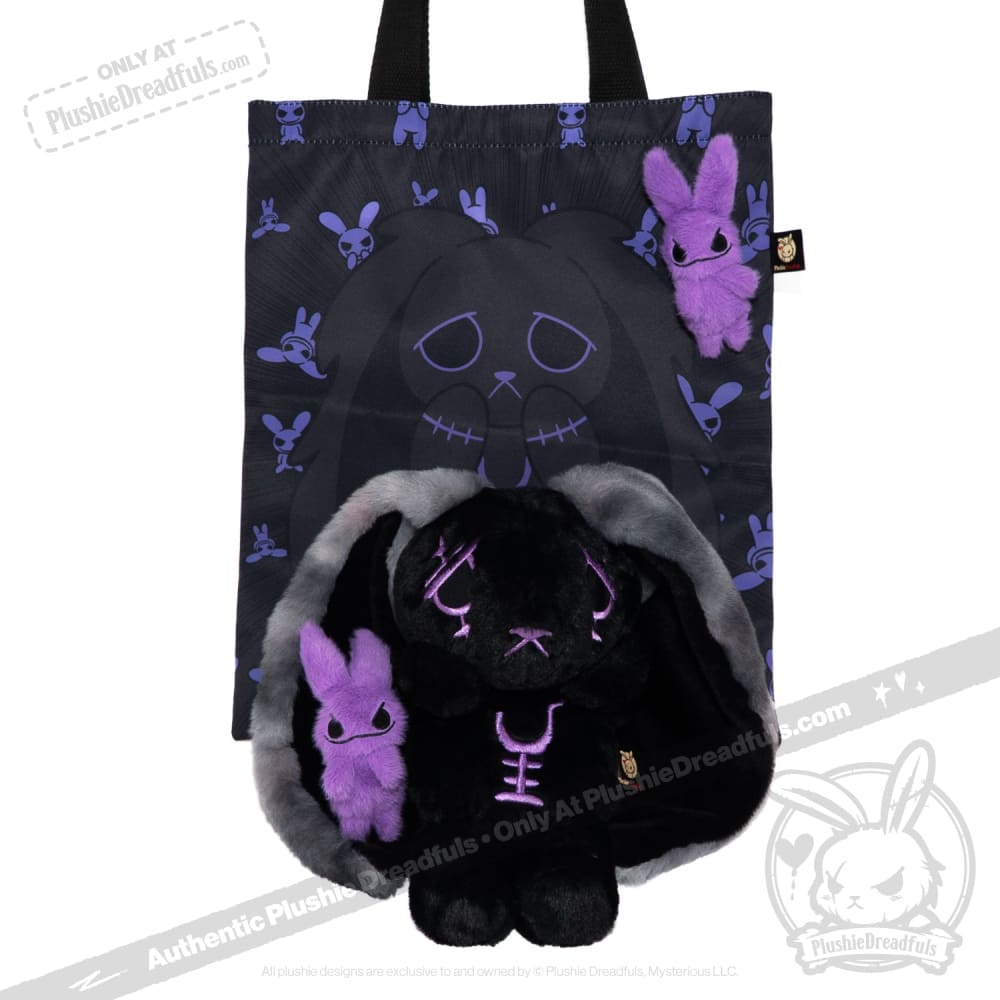 Plushie Dreadfuls - Black and Purple Anxiety Rabbit - Plush Stuffed Animal plush