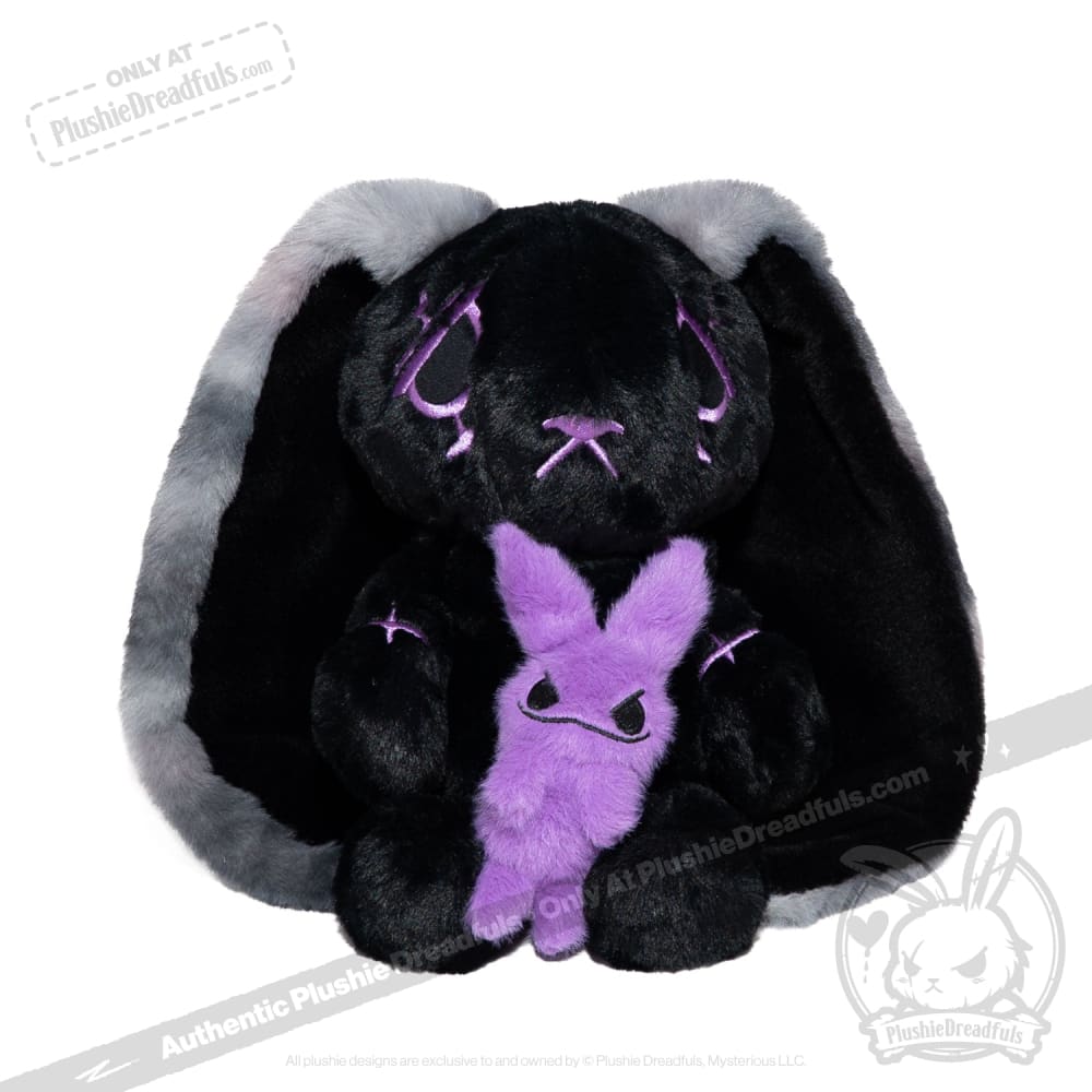 Plushie Dreadfuls - Black and Purple Anxiety Rabbit - Plush Stuffed Animal plush