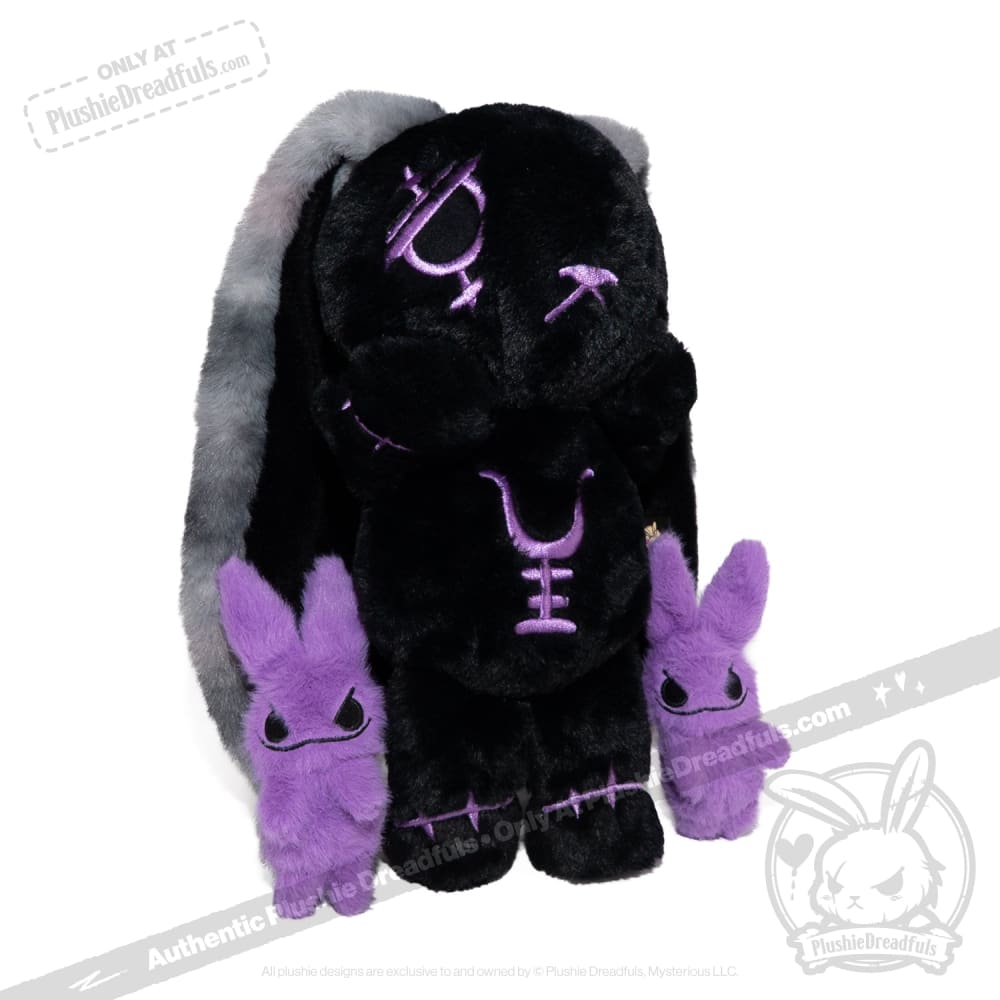 Plushie Dreadfuls - Black and Purple Anxiety Rabbit - Plush Stuffed Animal plush