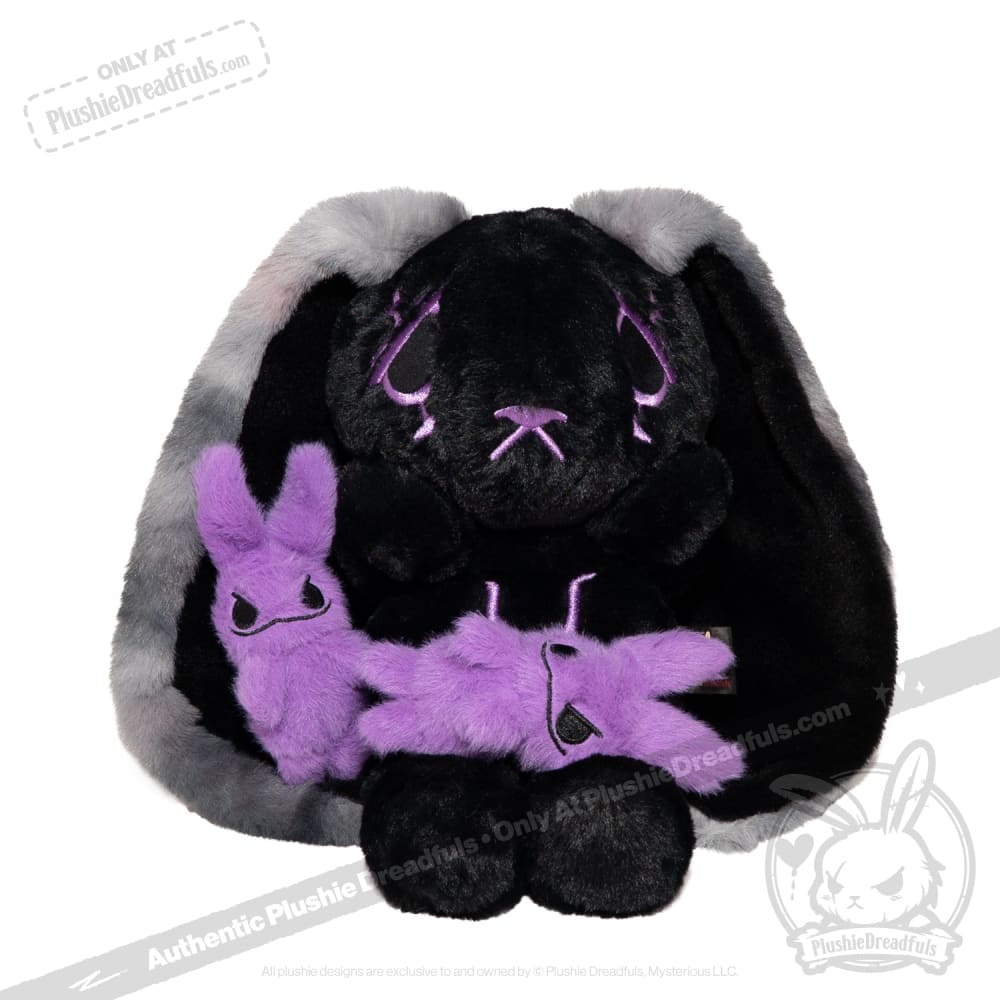 Plushie Dreadfuls - Black and Purple Anxiety Rabbit - Plush Stuffed Animal plush