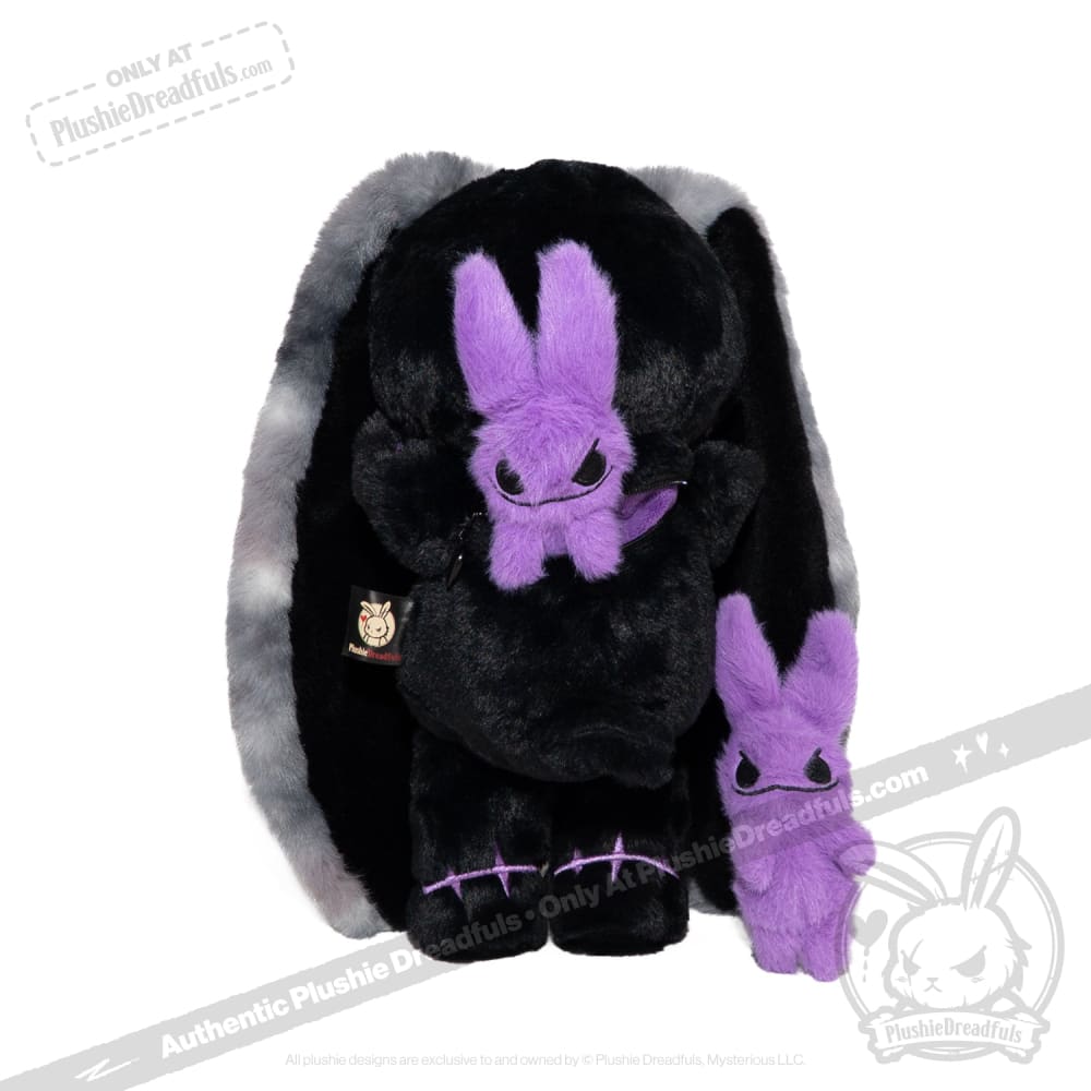 Plushie Dreadfuls - Black and Purple Anxiety Rabbit - Plush Stuffed Animal plush