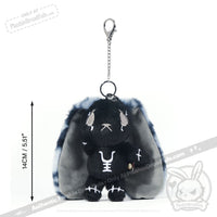 Load image into Gallery viewer, Plushie Dreadfuls - Black Anxiety Rabbit Plush Keychain Accessory Keychain
