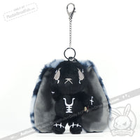 Load image into Gallery viewer, Plushie Dreadfuls - Black Anxiety Rabbit Plush Keychain Accessory Keychain
