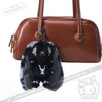 Load image into Gallery viewer, Plushie Dreadfuls - Black Anxiety Rabbit Plush Keychain Accessory Keychain
