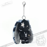 Load image into Gallery viewer, Plushie Dreadfuls - Black Anxiety Rabbit Plush Keychain Accessory Keychain
