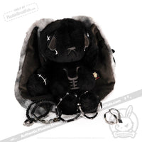 Load image into Gallery viewer, Plushie Dreadfuls -Black Anxiety Rabbit Stacking Friendship Bracelet
