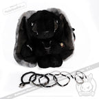 Plushie Dreadfuls -Black Anxiety Rabbit Stacking Friendship Bracelet