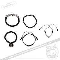 Load image into Gallery viewer, Plushie Dreadfuls -Black Anxiety Rabbit Stacking Friendship Bracelet
