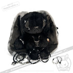 Plushie Dreadfuls -Black Anxiety Rabbit Stacking Friendship Bracelet