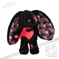 Load image into Gallery viewer, Plushie Dreadfuls - Black Plaid Love Rabbit - Plush Stuffed Animal toy
