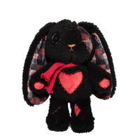Load image into Gallery viewer, Plushie Dreadfuls - Black Plaid Love Rabbit - Plush Stuffed Animal toy
