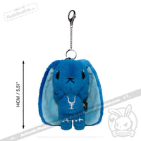 Load image into Gallery viewer, Plushie Dreadfuls - Blue Anxiety Rabbit Plush Keychain Accessory Keychain
