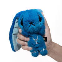 Load image into Gallery viewer, Plushie Dreadfuls - Blue Anxiety Rabbit Plush Keychain Accessory Keychain
