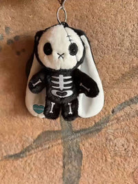 Load image into Gallery viewer, Plushie Dreadfuls - Bone Organ Izer Rabbit Plush Keychain Accessory Keychain
