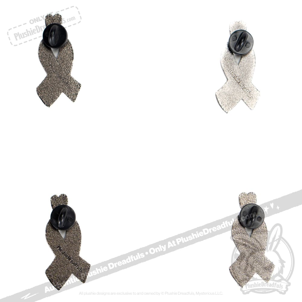 Plushie Dreadfuls - Bunny Awareness Ribbon Enamel Pin
