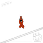 Plushie Dreadfuls - Bunny Awareness Ribbon Enamel Pin Orange Pin