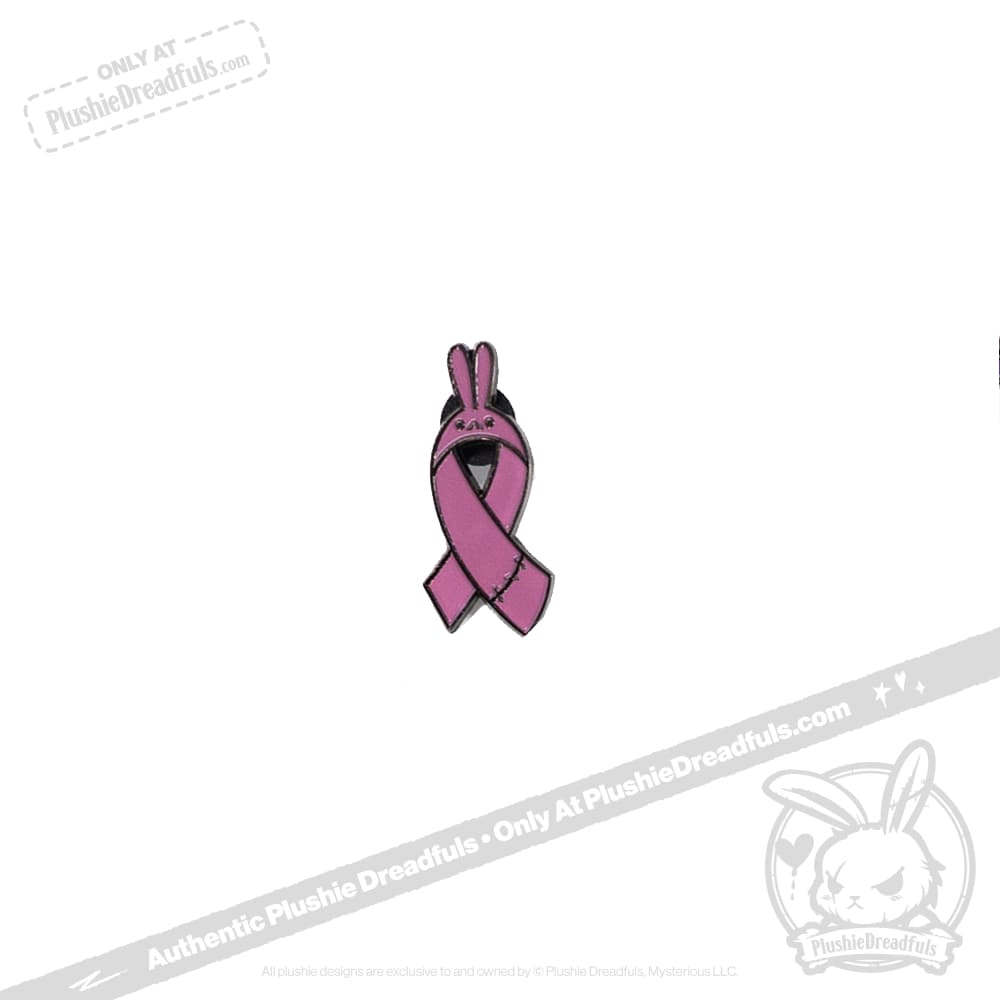 Plushie Dreadfuls - Bunny Awareness Ribbon Enamel Pin Pink Pin