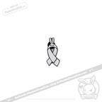 Plushie Dreadfuls - Bunny Awareness Ribbon Enamel Pin White Pin