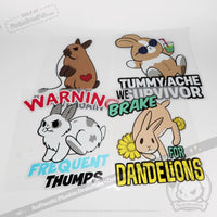 Load image into Gallery viewer, Plushie Dreadfuls - Buns Behaving Bunnly Car Decals sticker
