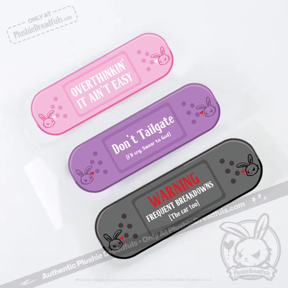 Plushie Dreadfuls - Car Decal Emotional Support Bandages
