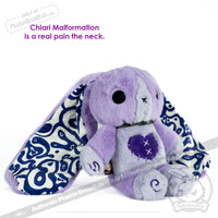 Load image into Gallery viewer, Plushie Dreadfuls - Chiari Malformation Bunny Plush Stuffed Animal Toy
