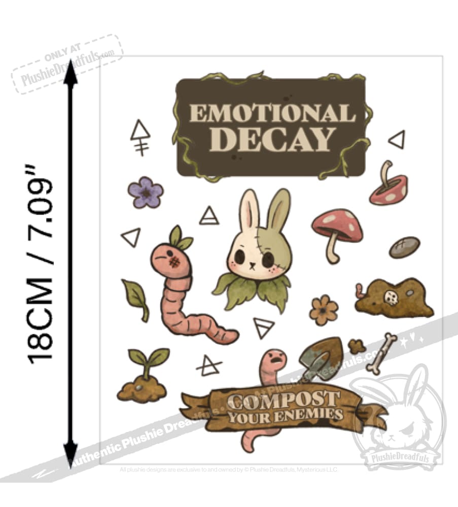 Plushie Dreadfuls Compost Your Enemies Sticker Sheet sticker