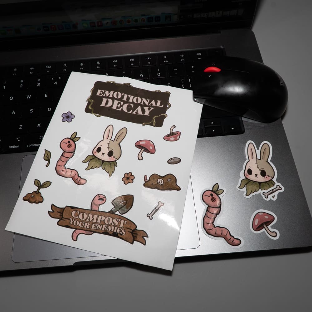 Plushie Dreadfuls Compost Your Enemies Sticker Sheet sticker