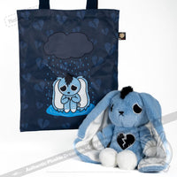 Load image into Gallery viewer, Plushie Dreadfuls - Depression Rabbit V2 Mohawk Edition- Plush Stuffed Animal Toy
