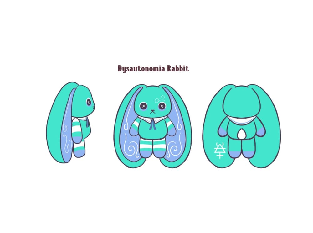 Plushie Dreadfuls - Dysautonomia Rabbit - Plush Stuffed Animal toy