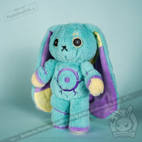 Load image into Gallery viewer, Plushie Dreadfuls - Epilepsy Rabbit - Plush Stuffed Animal - Mysterious
