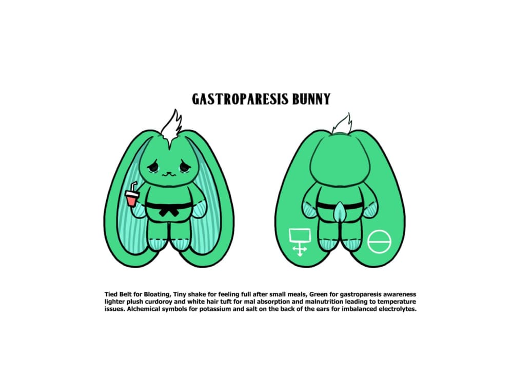 Plushie Dreadfuls - Gastroparesis Rabbit Plush Stuffed Animal Toy