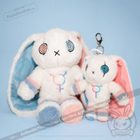 Load image into Gallery viewer, Plushie Dreadfuls - Gender Dysphoria Rabbit Plush Keychain Accessory Keychain
