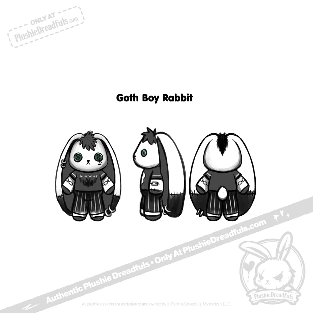 Plushie Dreadfuls - Goth Boy - Mysterious