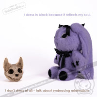 Load image into Gallery viewer, Plushie Dreadfuls - Goth Rabbit Plush Stuffed Animal Plush
