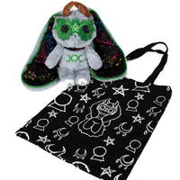 Load image into Gallery viewer, Plushie Dreadfuls - Grey Witch Rabbit - Plush Stuffed Animal - Mysterious
