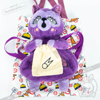 Load image into Gallery viewer, Plushie Dreadfuls -  Klepto Raccoon Plush Backpack - Mysterious
